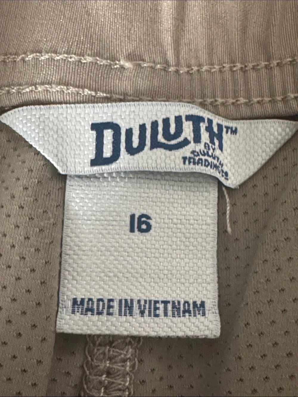 Duluth Trading Co. 16 skirt skort womens casual travel tan khaki Athleisure